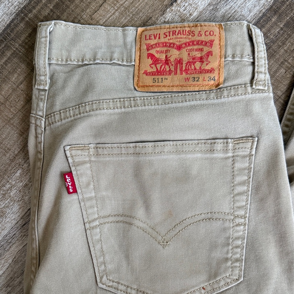 Levi's Khaki 511 Denim Pants W32 L34 - Picture 2 of 5